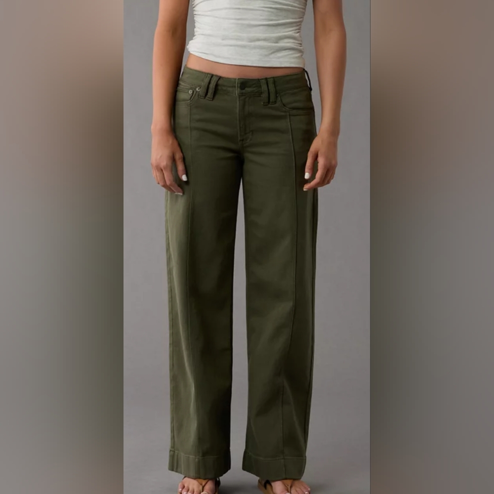 American Eagle Dreamy Drape Stretch Low Rise Wide-Leg Pant